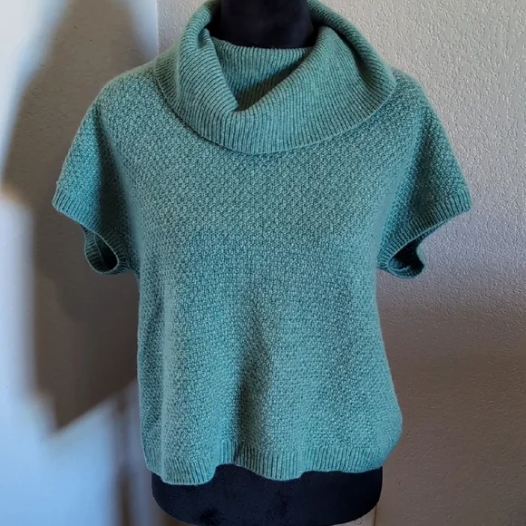 Garnet Hill Sweaters Nwt Teal Cowl Neck Cashmere Sweater Sz M
